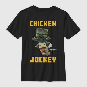 Minecraft Chicken Jockey Gender-Neutral Graphic T-Shirt for Kids