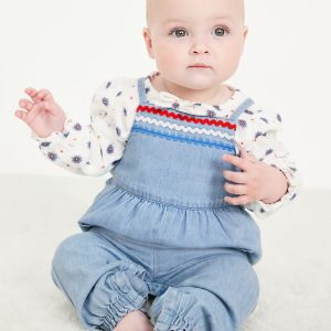 Sleeveless Chambray Pocket Jumpsuit for Baby