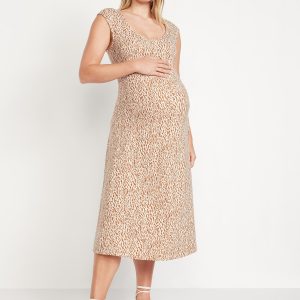 Maternity Fit & Flare Midi Dress