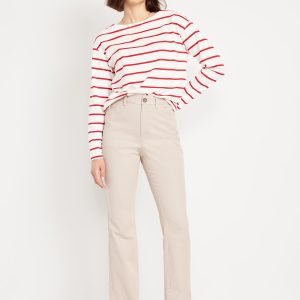 High-Waisted Uniform Boot-Cut Pants