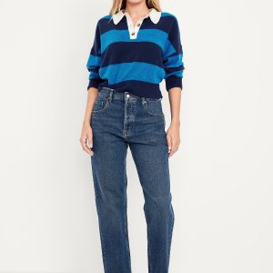 Mid-Rise Slouchy Straight Jeans