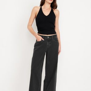 Mid-Rise Wow Baggy Wide-Leg Jeans