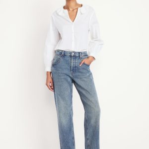 Mid-Rise Slouchy Straight Jeans