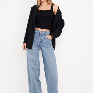 Mid-Rise Slouchy Wide-Leg Jeans
