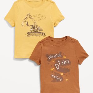 Unisex Short-Sleeve Graphic 2-Pack T-Shirt for Toddler