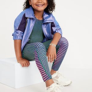 High-Waisted PowerSoft 7/8-Length Side-Pocket Leggings for Girls