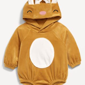 Long-Sleeve Critter Velour One-Piece Romper for Baby